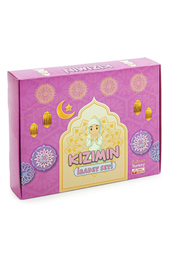 Kızımın İbadet Seti Namaz ve Kuran Öğreniyorum Çocuk Seccade Seti Pembe 8