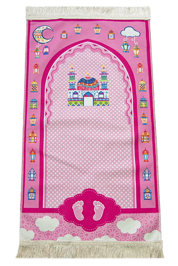 Kızımın İbadet Seti Namaz ve Kuran Öğreniyorum Çocuk Seccade Seti Pembe 6