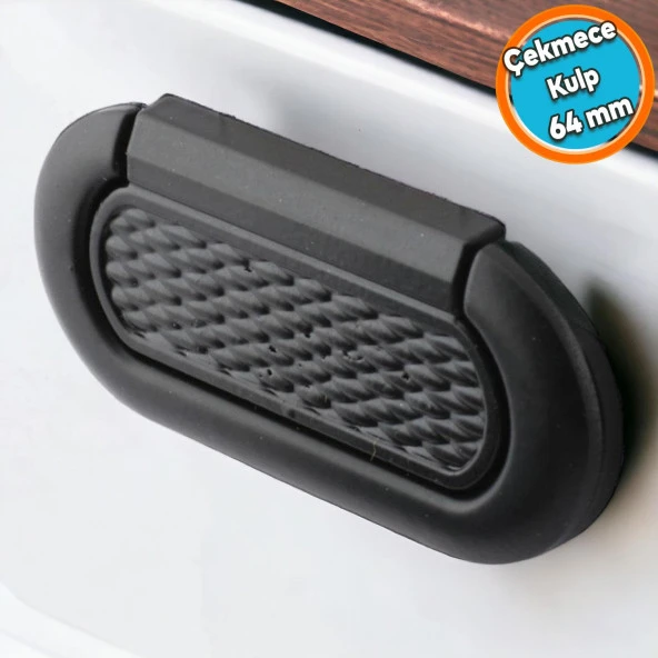 Mobilya Kulp Mutfak Dolabı Çekmece Dolap Kulpları Kapak Kulpu Kulbu Siyah 64 mm Metal ürün görseli 1