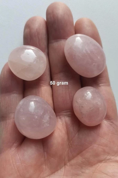 50 Gram Doğal Pembe Kuvars Tamburlu Parçalar 639 ürün görseli 1