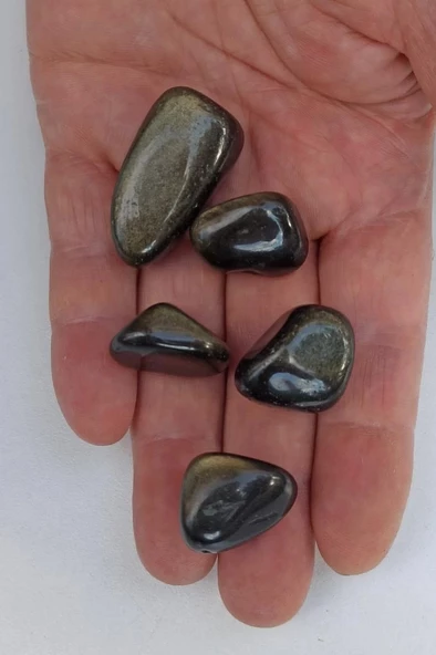 50 Gram Flaşlı Obsidyen Tamburlu Parçalar 666 ürün görseli 1
