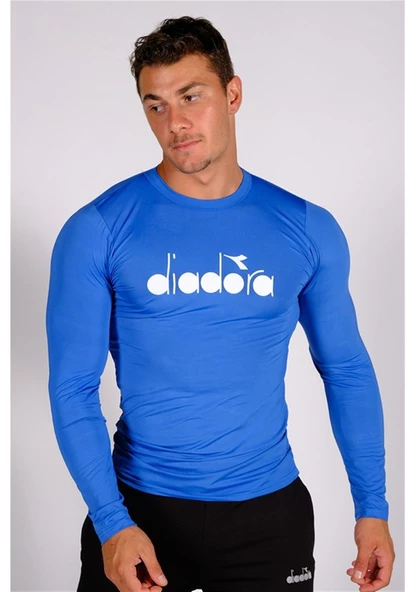 Diadora Soloben - Erkek Mavi Uzun Kollu Spor T-shirt - TSRT-ZN ürün görseli 1