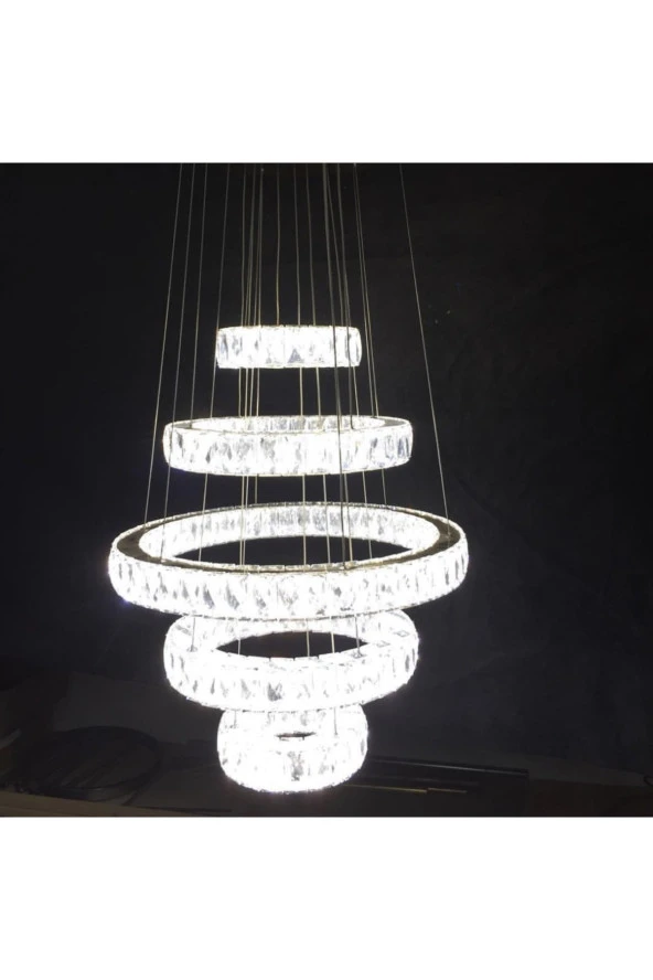 ALALİGHTİNG Plaket Kristal Krom Paslanmaz Ledli Avize00 ürün görseli 1