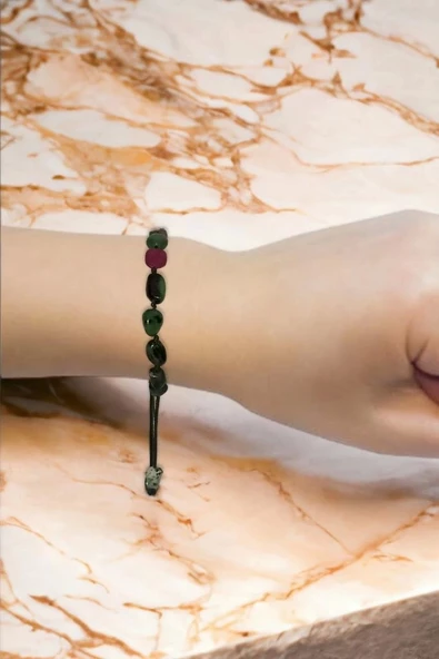 Rubyzoisit, Anyolit Bileklik Makrome Ayarlı 334-1 - Resim 2