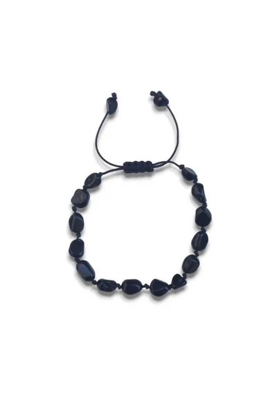 Obsidyen Bileklik Makrome Ayarlı 465-2 - Resim 4