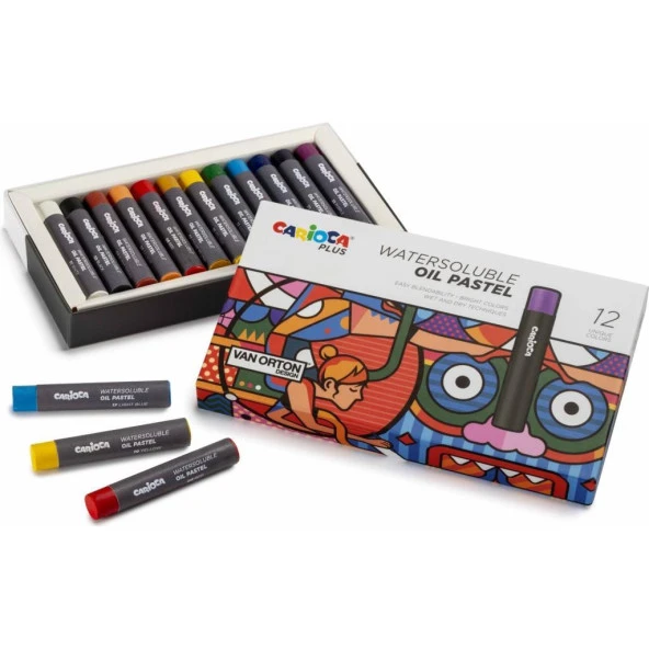 Carioca Plus Watersoluble Yağlı Pastel 12'li (Suda Çözünür) ürün görseli 1