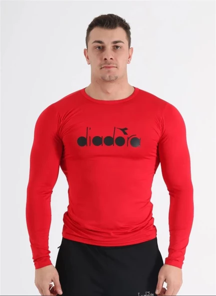 Diadora Soloben - Erkek Kırmızı Uzun Kollu Spor T-shirt - TSRT-ZN ürün görseli 1