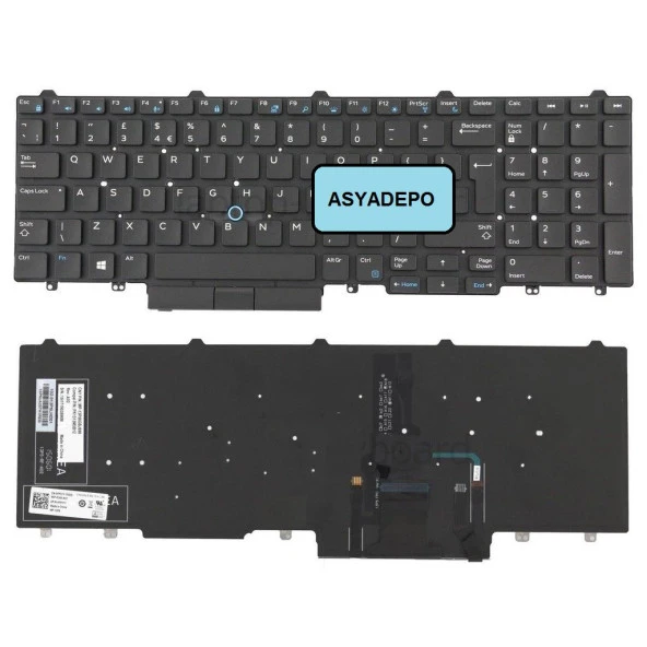 Dell Precision 17-7710 Klavye Siyah TR IŞIKLI ürün görseli 1