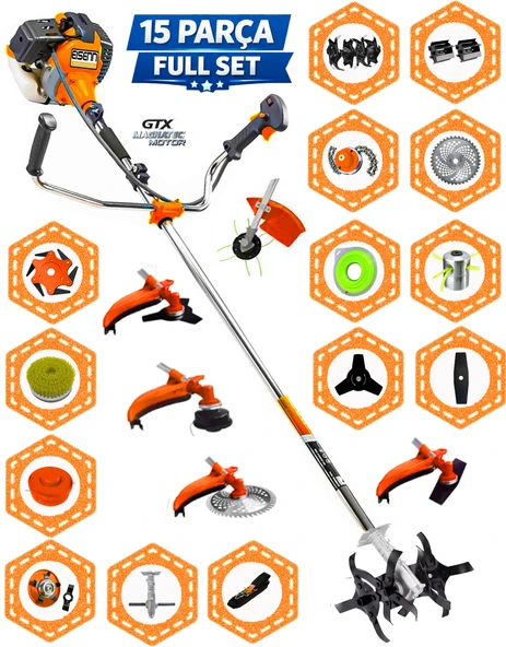 Eısenn German 15 Pcs Full Set Magnatec 4x4 Bakır Şanzıman Yan Tipi Benzinli Motorlu Ot Çalı Çim Biçme ürün görseli 1