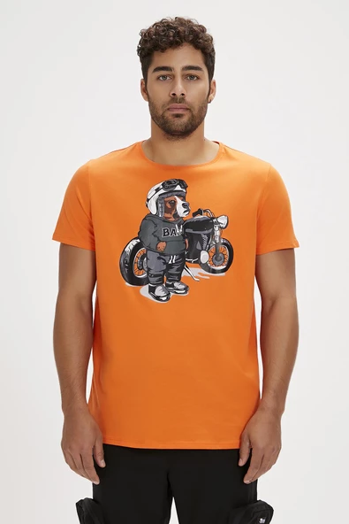 Bad Bear Fave Turuncu Baskılı Erkek Tişört ürün görseli 1