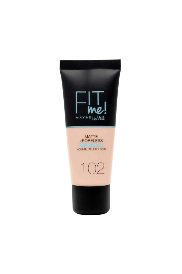 Maybelline New York Mat Fondöten - Fit Me Matte + Poreless Foundation 102 Fair Ivory 3600531369361 ürün görseli 1