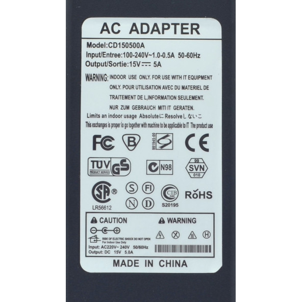 AC Adapter CS150500A 100-240V 50-60Hz Notebook Adaptörü 2.EL - Resim 2