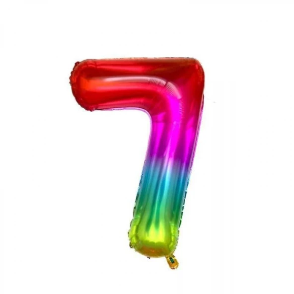 7 Rakam Gökkuşağı Folyo Balon 80 cm ürün görseli 1
