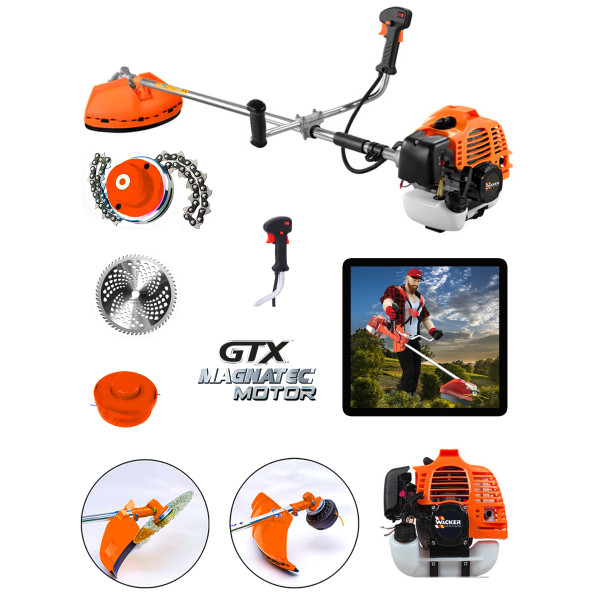 Wacker Pro Alman Technology Barella 20 HP Bakır Sargılı Yan Tipi Ot Çim Çalı Biçme Tırpanı Full Aksesuarlı ürün görseli 1