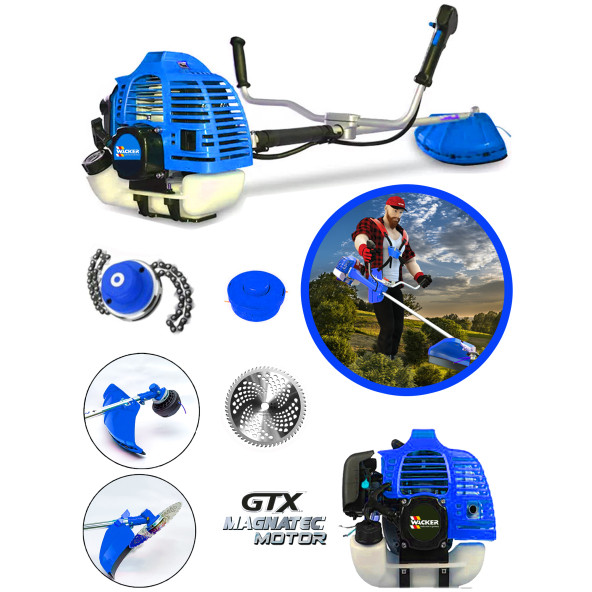 Wacker Pro Alman Technology Xercentu 20 HP Bakır Sargılı Yan Tipi Ot Çim Çalı Biçme Tırpanı Full Aksesuarlı ürün görseli 1