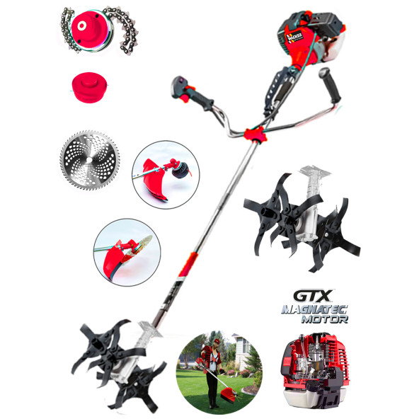 Wacker Pro Germany Technology Finefourch 20 HP Yan Tipi Ot Çim Çalı Biçme Tırpanı + Akrobat Çapa Aparatı ürün görseli 1