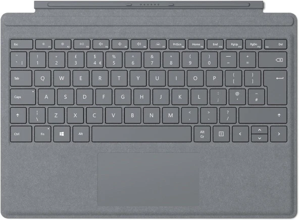 Microsoft Surface Go Tablet Uyumlu Alcantara Signature Type Cover İngilizce Klavye - Gri ürün görseli 1