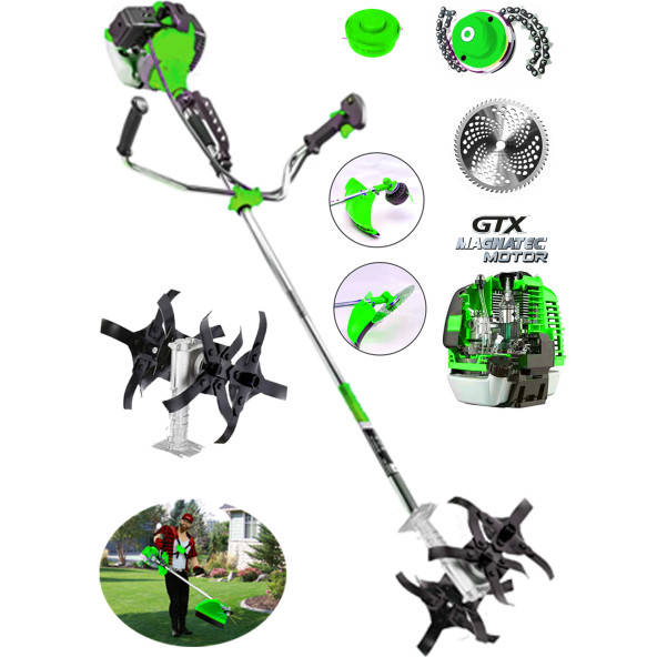 Wacker Pro Germany Technology Passcurre 20 HP Yan Tipi Ot Çim Çalı Biçme Tırpanı + Akrobat Çapa Aparatı ürün görseli 1