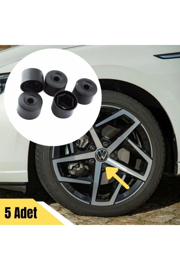Bijon Kapağı Şifresiz 5 Adet Siyah Vw Scirocco 2015-2018 1k0601173 ürün görseli 1