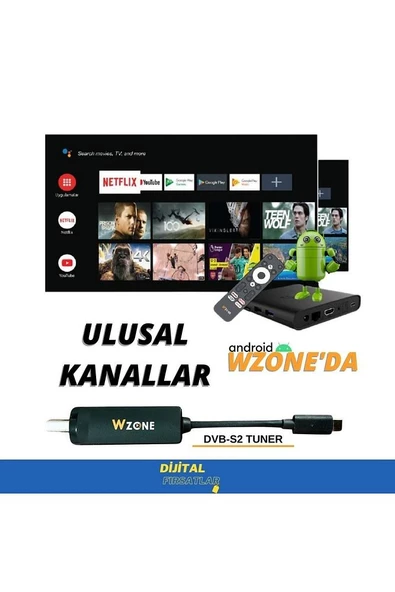 Wzone 4k Android Kutu Için Tuner Uydu Alıcısı - Resim 3