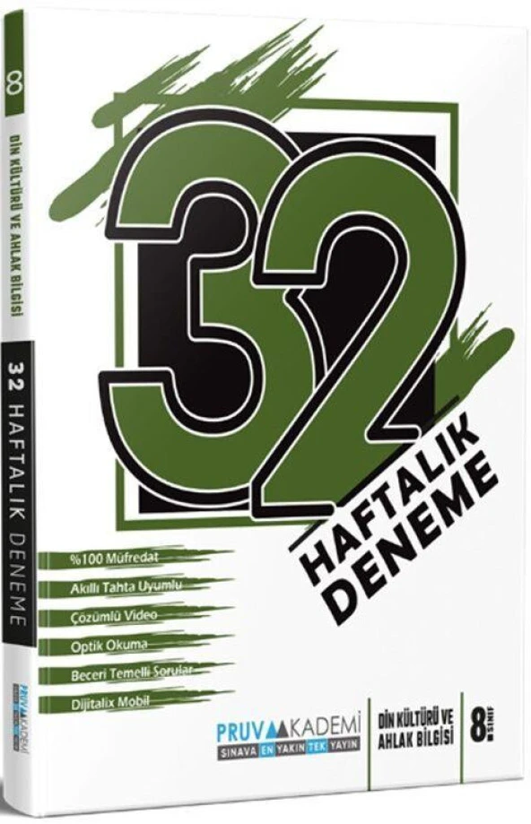 8. Sınıf Din Kültürü ve Ahlak Bilgisi 32 Haftalık Deneme Pruva Akademi ürün görseli 1