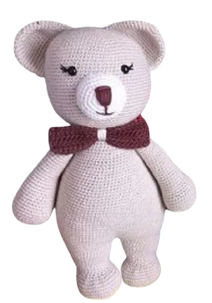 Kapşonlu Koca Ayı Boss Amigurumi Organik Oyuncak ürün görseli 1