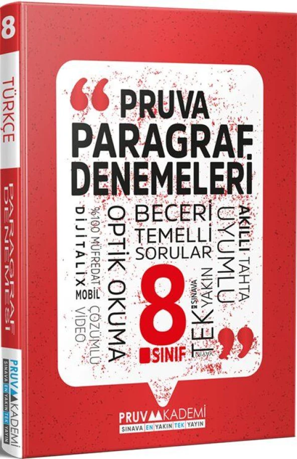 8. Sınıf Paragraf Deneme Pruva Akademi ürün görseli 1