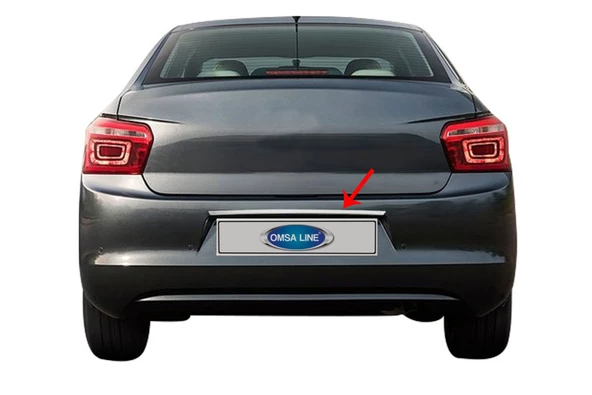 OMSA Citroen C-Elysee Krom Bagaj Çıtası Plaka Üstü 2012 ve Sonrası ürün görseli 1