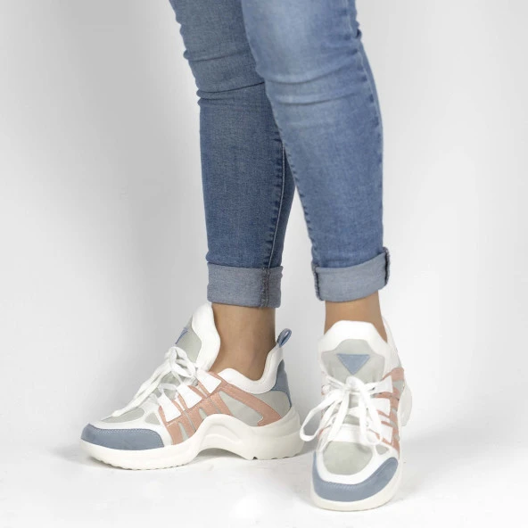 Kadın Renkli Sneakers Ayakkabı - Resim 7