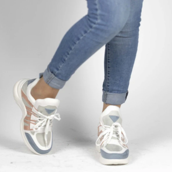 Kadın Renkli Sneakers Ayakkabı - Resim 8