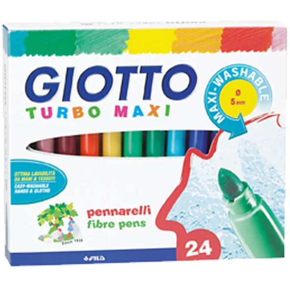 Giotto Keçeli Boya Kalemi Turbo Maxi 24 Renk 455000 ürün görseli 1