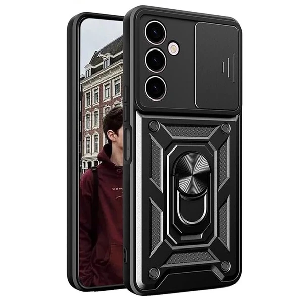 Gpack Samsung Galaxy A15 Kılıf Sert Silikon Tank Aramid Sürgülü Vega Yüzüklü ürün görseli 1