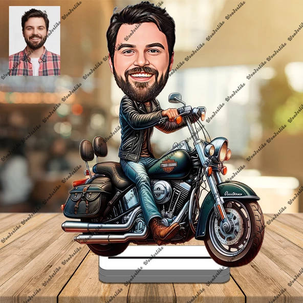 Motorsikletli Adam 3D Ahşap Biblo,Sevgiliye Hediye,Doğum Günü H ürün görseli 1