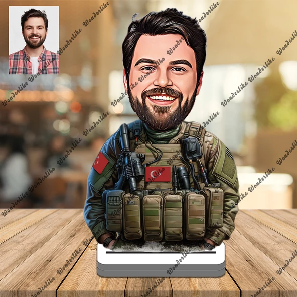 Özel Harekat Uzmanı 3D Ahşap Biblo,Sevgiliye Hediye,Doğum Günü ürün görseli 1
