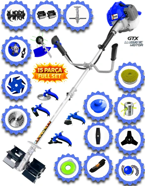 German Lx V9 Motor 15 Parça Full Set Benzinli Yan Tipi Tırpan Ot Çim Çalı Biçme Yüksek Performans ürün görseli 1