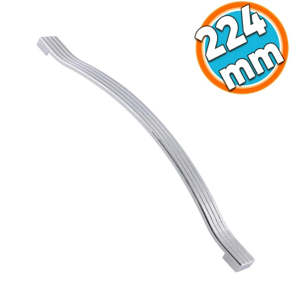 Mobilya Mutfak Dolabı Çekmece Dolap Kapak Kulbu Kulpu Krom 224 mm Metal Kulp ürün görseli 1