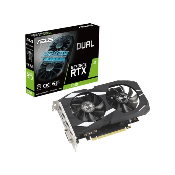 ASUS Dual GeForce RTX 3050 6GB OC Edition GDDR6 96Bit NVIDIA DLSS Ekran Kartı ürün görseli 1