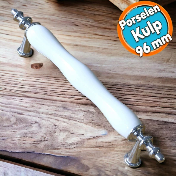 Porselen Beyaz Krom 96 mm Kulplar Mobilya Mutfak Dolabı Çekmece Dolap Kapak Kulpu Kulbu ürün görseli 1