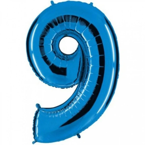 9 Rakam Mavi Folyo Balon 34 inç 80 cm ürün görseli 1