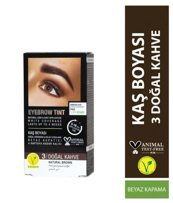 Neva Kaş Boyası %100 Vegan Amonyaksız 3 Doğal Kahve ürün görseli 1