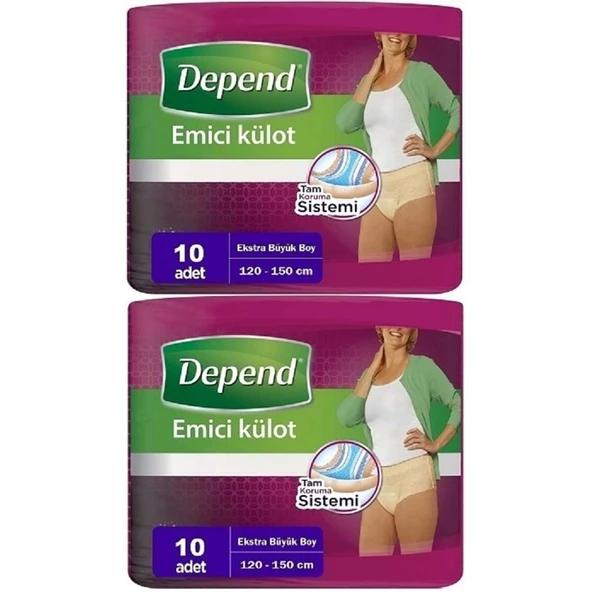 Depend Emici Külot Yetişkin Bezi XL - Extra Büyük Kadın 20 Adet (2PK*10) ürün görseli 1