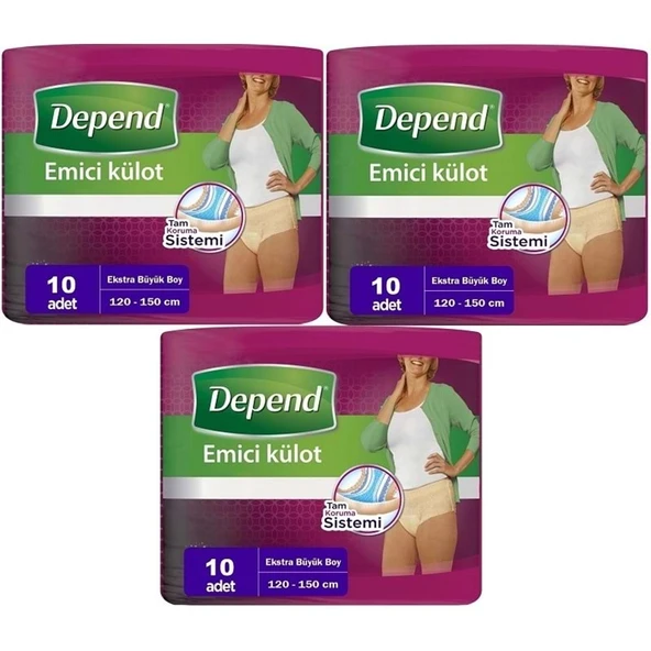 Depend Emici Külot Yetişkin Bezi XL - Extra Büyük Kadın 30 Adet (3PK*10) ürün görseli 1