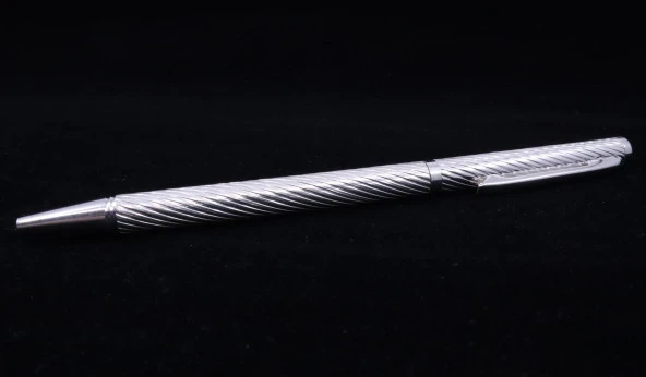 925 Ayar Gümüş Tükenmez Kalem Spiral Dizayn ürün görseli 1