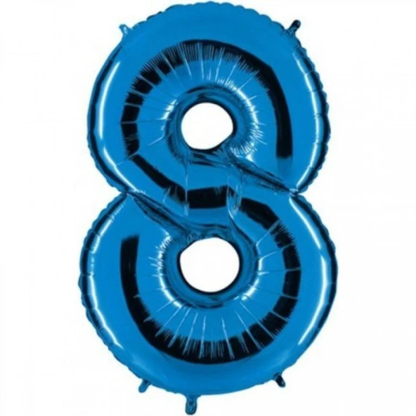 8 Rakam Mavi Folyo Balon 34 inç 80 cm ürün görseli 1