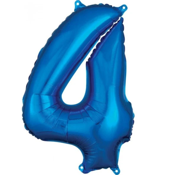 4 Rakam Mavi Folyo Balon 34 inç 80 cm ürün görseli 1