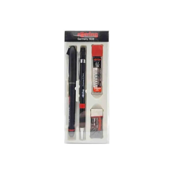 Rotring Visumax 0.7+ Roller 4 Lü Set Siyah ürün görseli 1