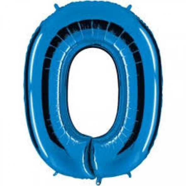 0 Rakam Mavi Folyo Balon 34 inç 80 cm ürün görseli 1