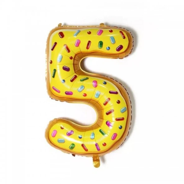 5 Rakam Desenli Folyo Balon 32 inc 72 cm ürün görseli 1
