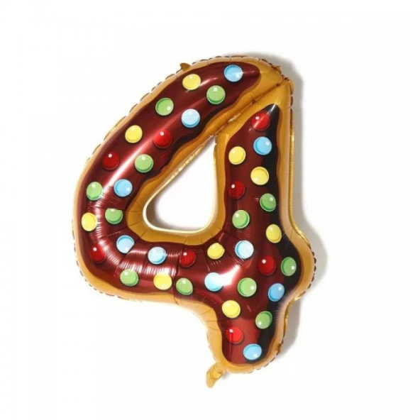 4 Rakam Desenli Folyo Balon 32 inc 72 cm ürün görseli 1