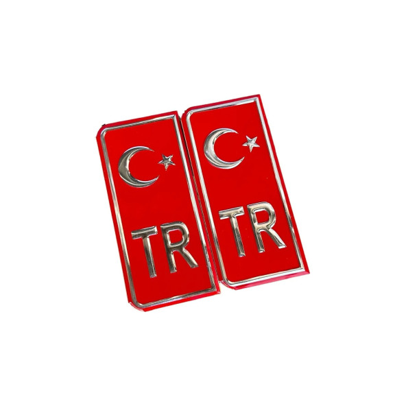 Türk Bayrağı Plaka Sticker 2 Adet ürün görseli 1